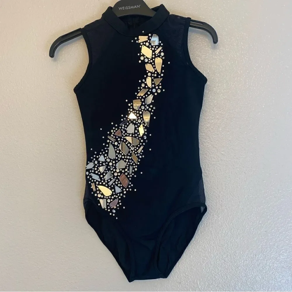 WEISSMAN Dance contemporary solo black Crystal illusion competition MT9746 MC